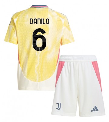 Juventus Danilo Luiz #6 Segunda Equipación Niños 2024-25 Manga Corta (+ Pantalones cortos)